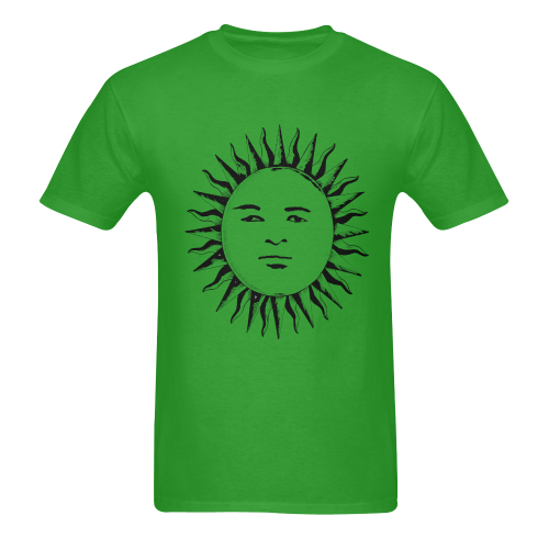 GOD Big Face Tee Green Men's T-Shirt in USA Size (Two Sides Printing)