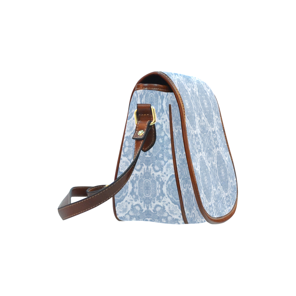 Blue Geometric Saddle Bag/Small (Model 1649) Full Customization