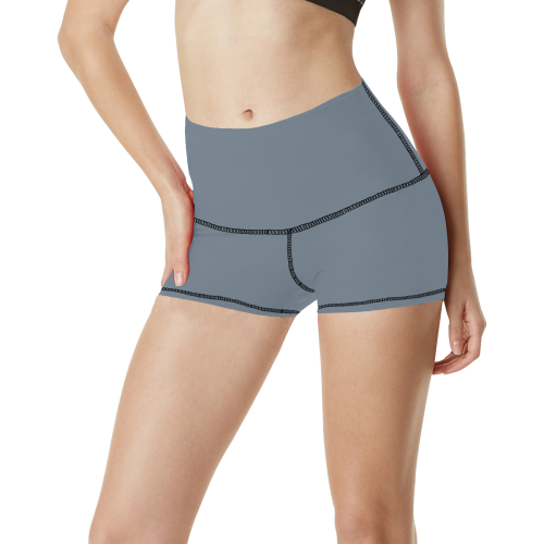 color slate grey Women's All Over Print Yoga Shorts (Model L17)