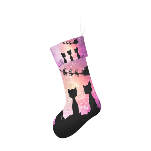 Cats looking to Santa Claus in the sky Christmas Stocking