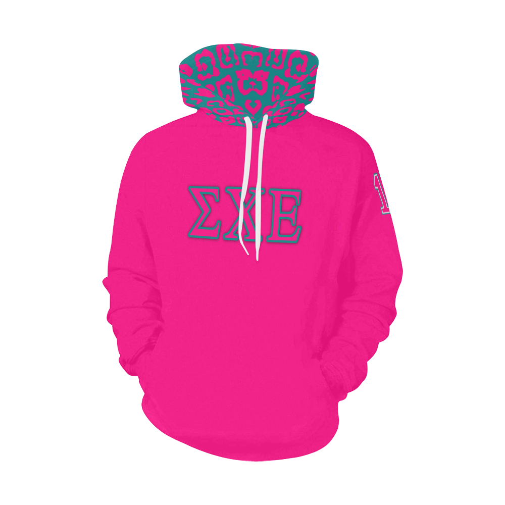 Sigma Chi Epsilon Came Through Drip Pink All Over Print Hoodie for Men (USA Size) (Model H13)
