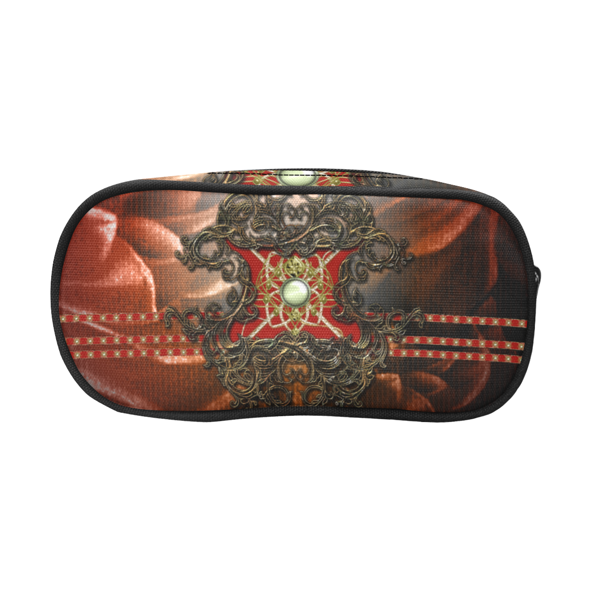 Red floral design Pencil Pouch/Large (Model 1680)