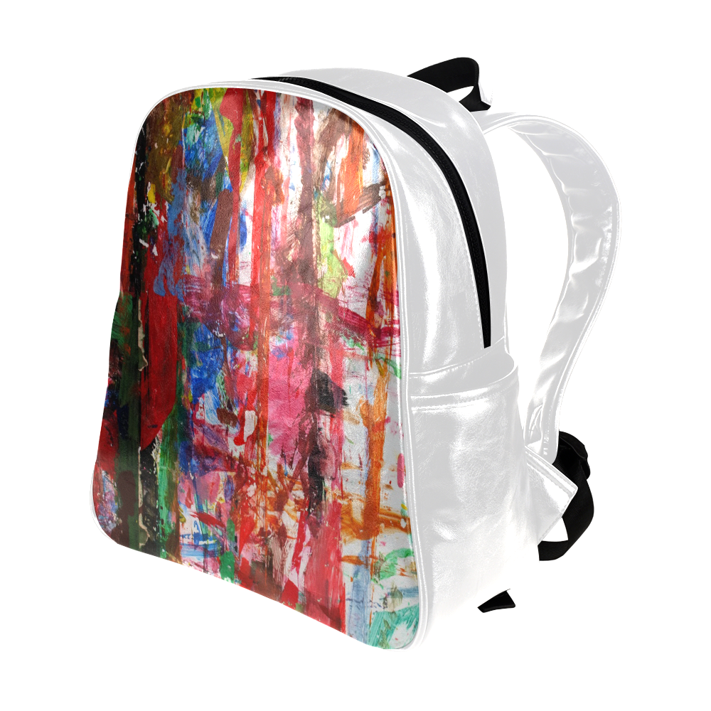 Paint on a white background Multi-Pockets Backpack (Model 1636)