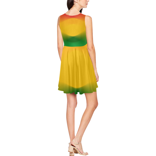 Rasta Color Harmony Thea Sleeveless Skater Dress(Model D19)