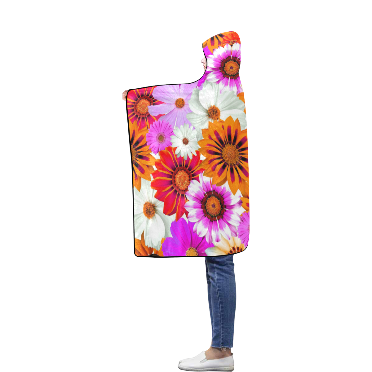 Spring Time Flowers 2 Flannel Hooded Blanket 40''x50''