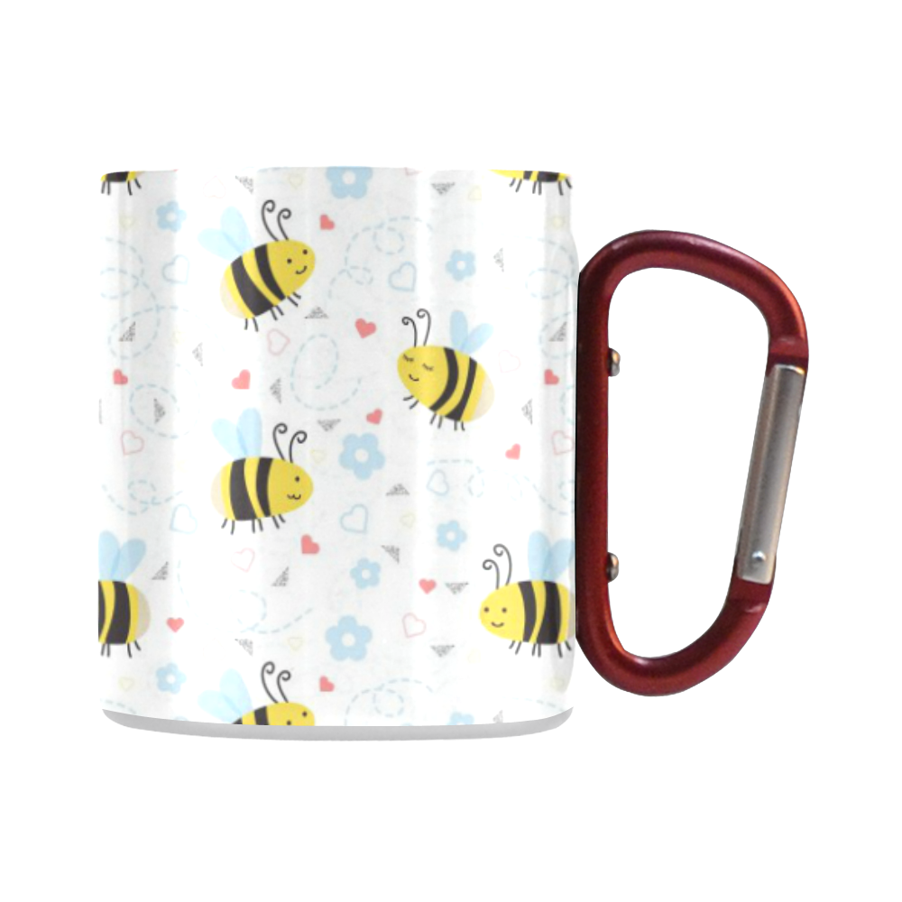 Cute Bee Pattern Classic Insulated Mug(10.3OZ)