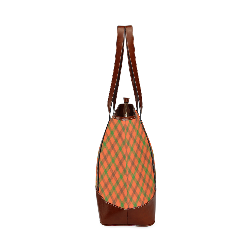 Tami plaid in orange, brown and green Tote Handbag (Model 1642)