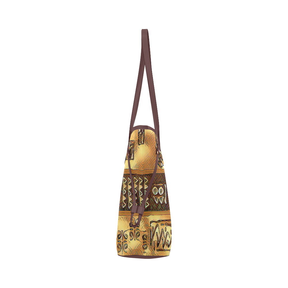 WooBoo Stripes Gold Clover Canvas Tote Bag (Model 1661)