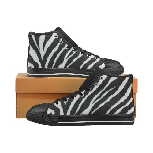 Tiger black Men’s Classic High Top Canvas Shoes (Model 017)