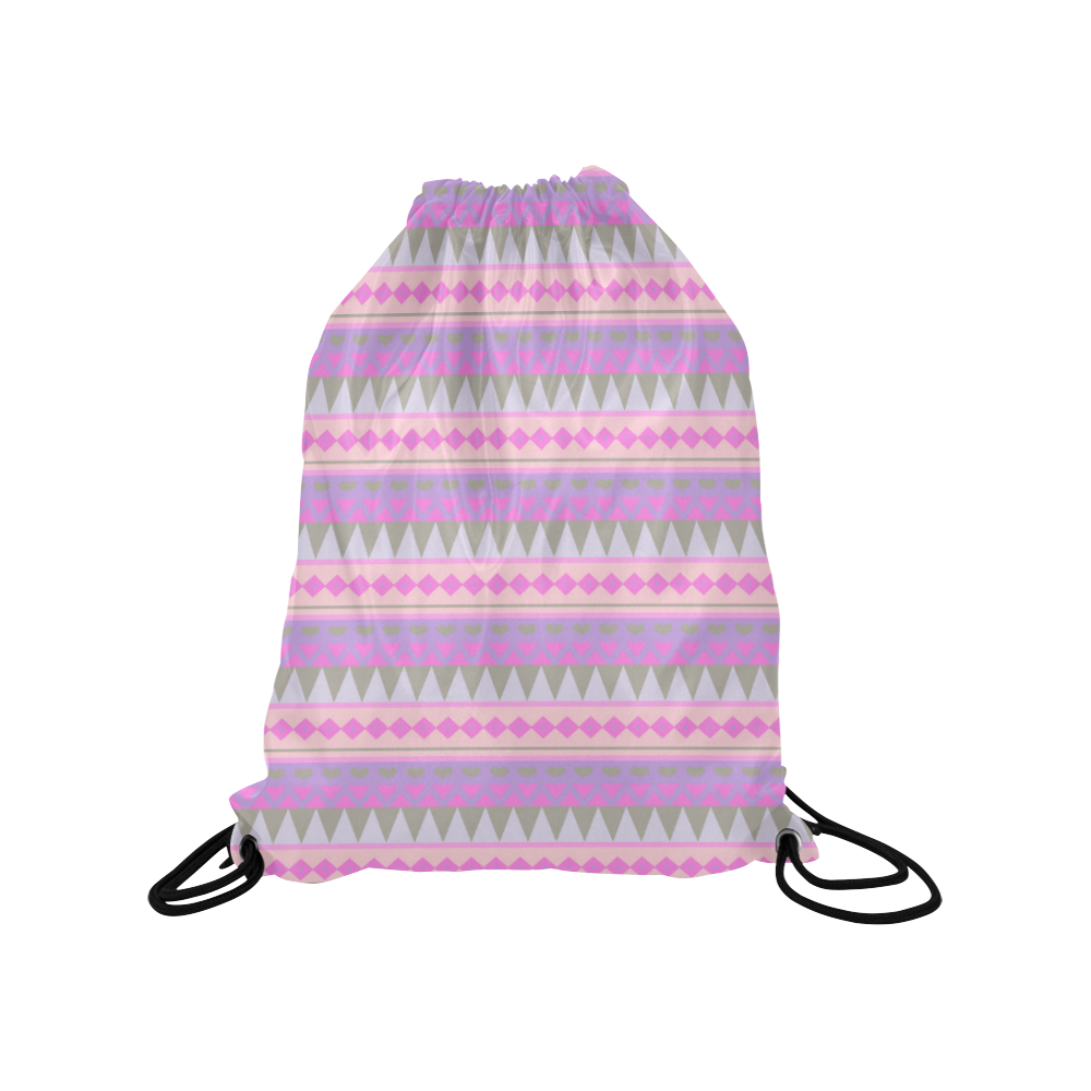 Pink Valentine Medium Drawstring Bag Model 1604 (Twin Sides) 13.8"(W) * 18.1"(H)