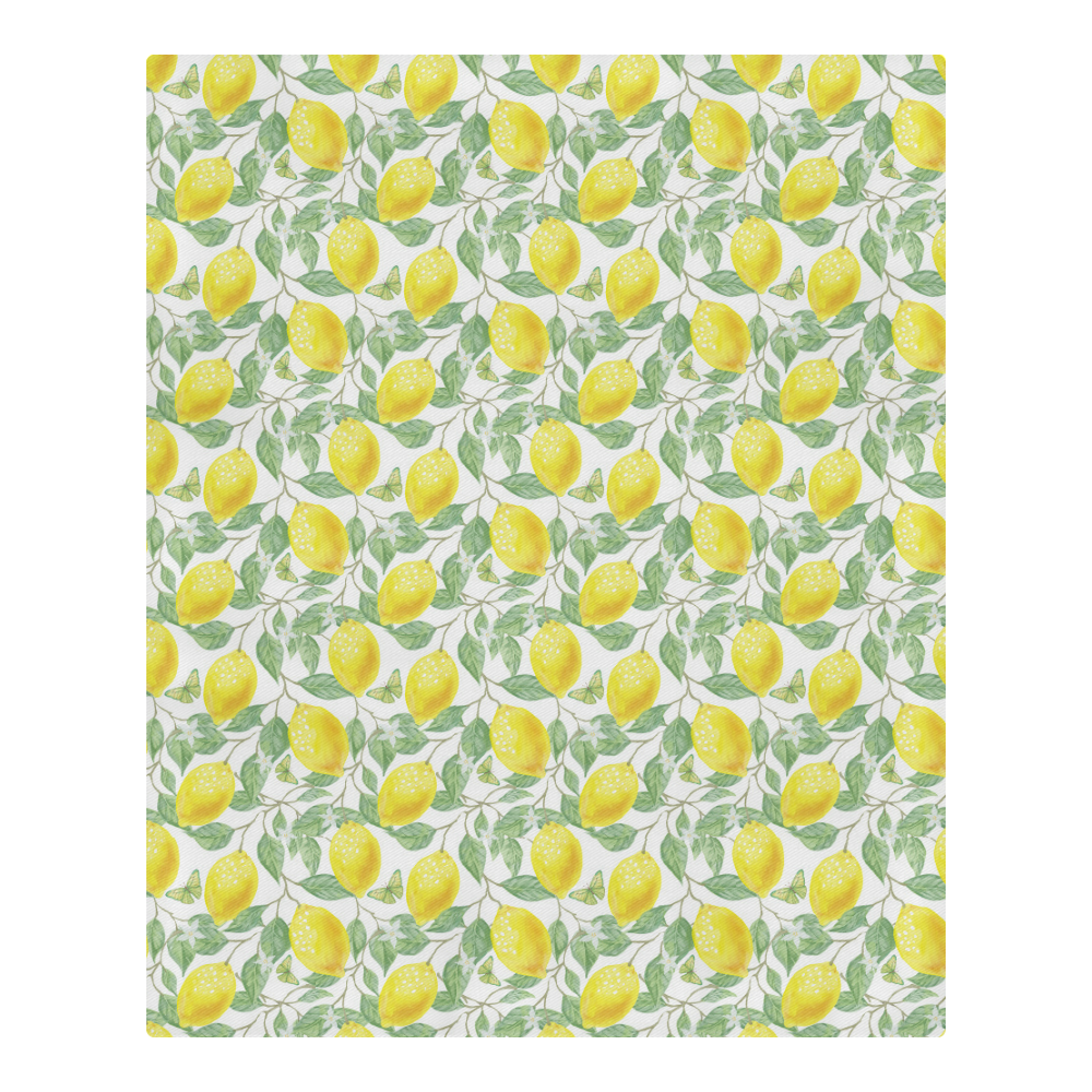 Lemons And Butterfly 3-Piece Bedding Set