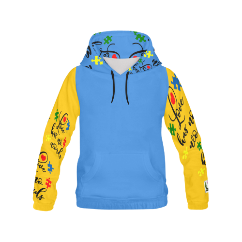 Fairlings Delight's Autism- Love has no words Men's Hoodie 53086Aa4 All Over Print Hoodie for Men (USA Size) (Model H13)