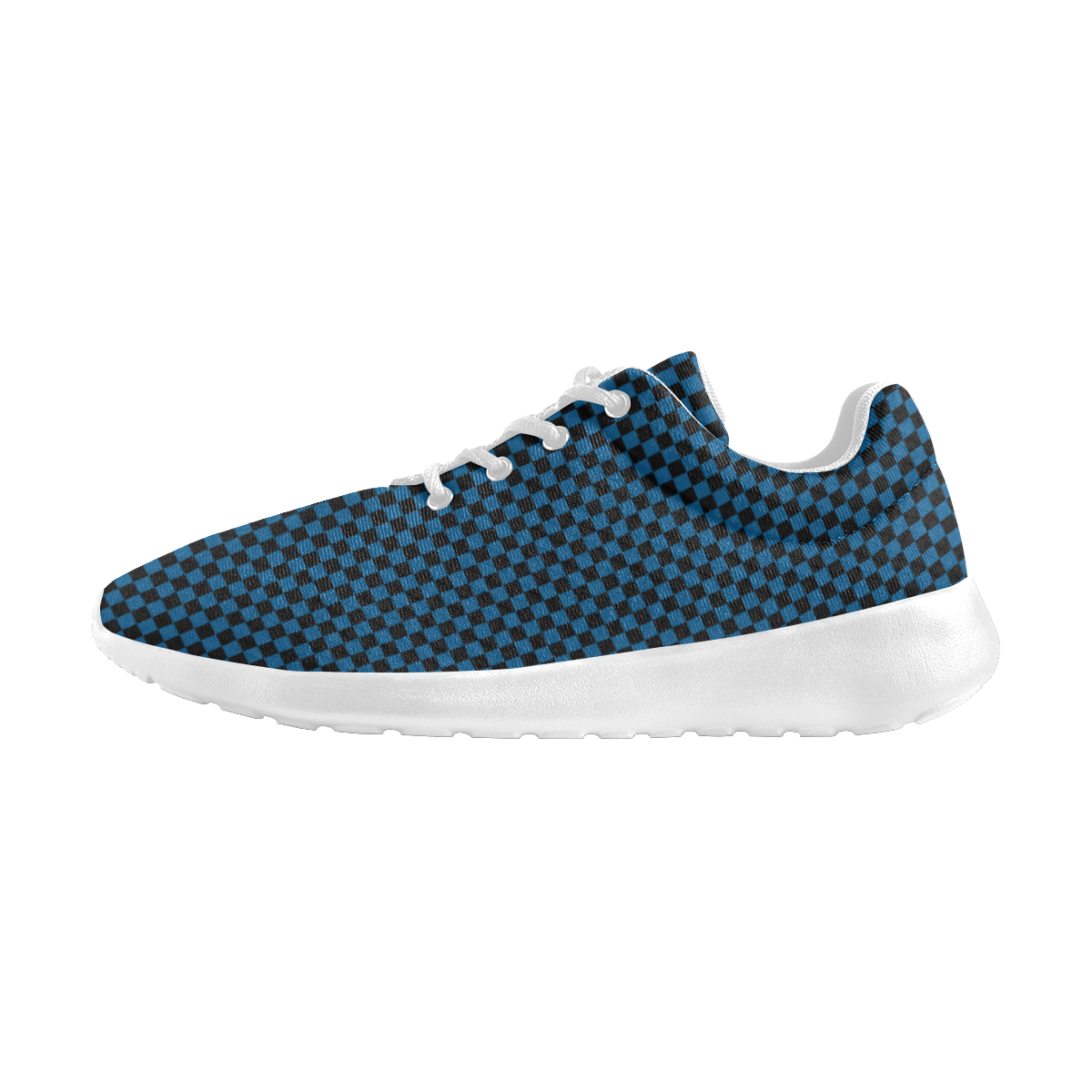 Checkerboard Black And Classic Blue Women's Athletic Shoes (Model 0200)