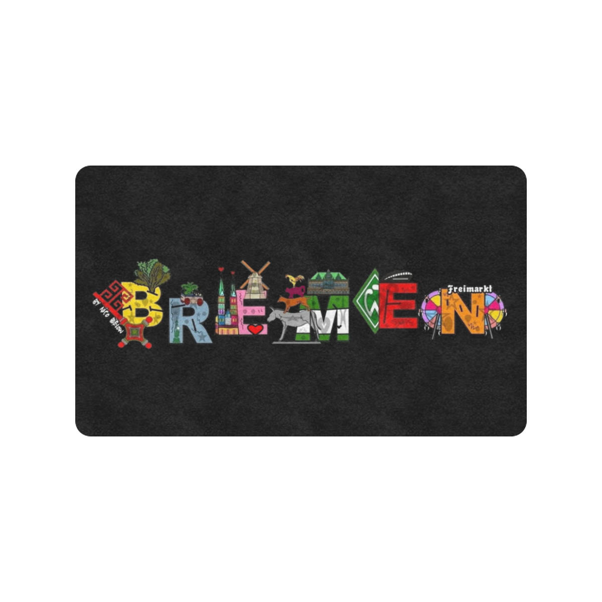 Bremen Word by Nico Bielow Doormat 30"x18" (Black Base)