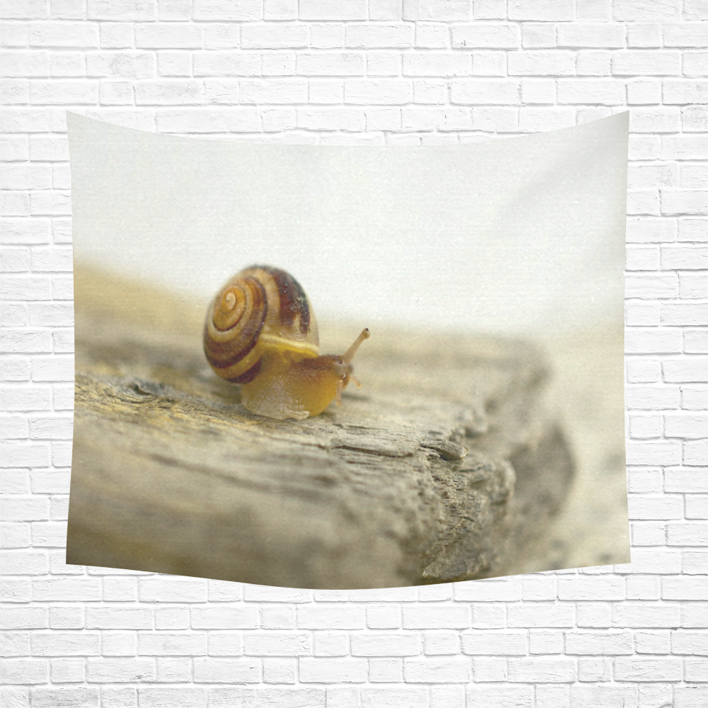 Solitary Snail Cotton Linen Wall Tapestry 60"x 51"
