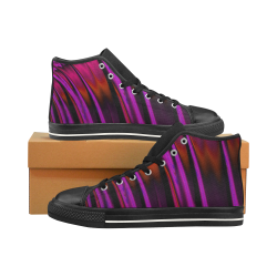 Sunset Waterfall Reflections Abstract Fractal Men’s Classic High Top Canvas Shoes /Large Size (Model 017)