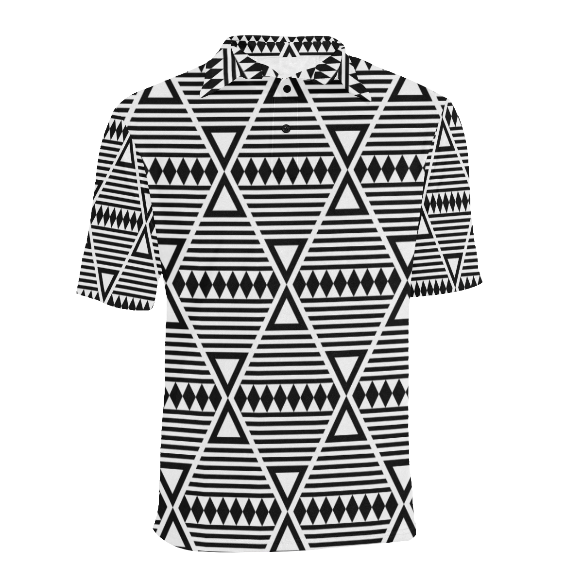 Black Aztec Tribal Men's All Over Print Polo Shirt (Model T55)