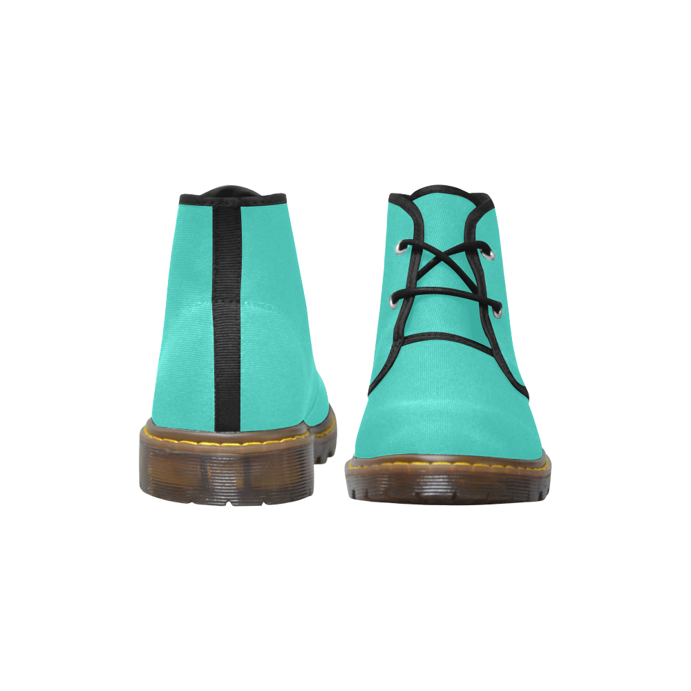 color turquoise Women's Canvas Chukka Boots (Model 2402-1)