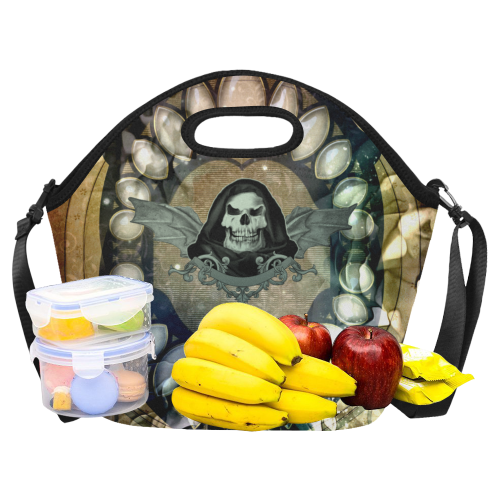 Awesome scary skull Neoprene Lunch Bag/Large (Model 1669)