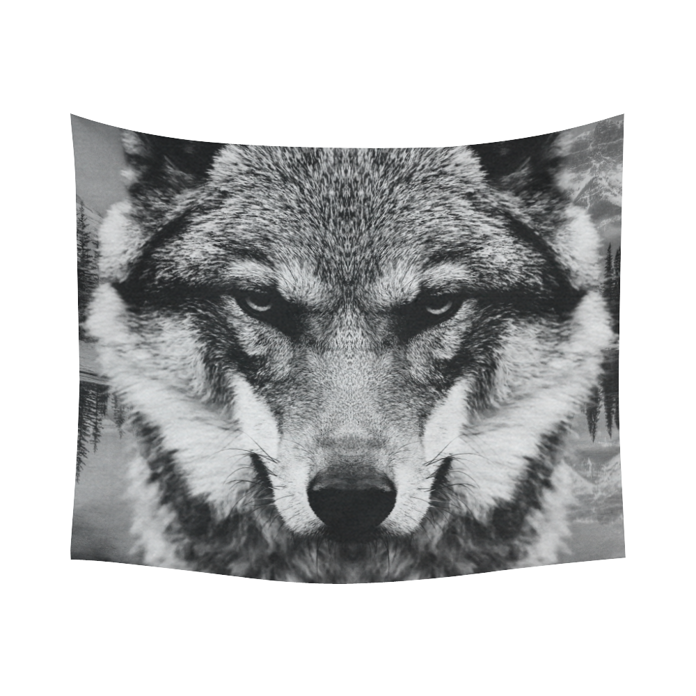 Wolf Animal Nature Cotton Linen Wall Tapestry 60"x 51"