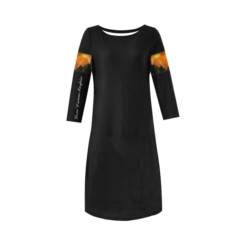 Black: Orange Blossoms #LoveDreamInspireCo Round Collar Dress (D22)