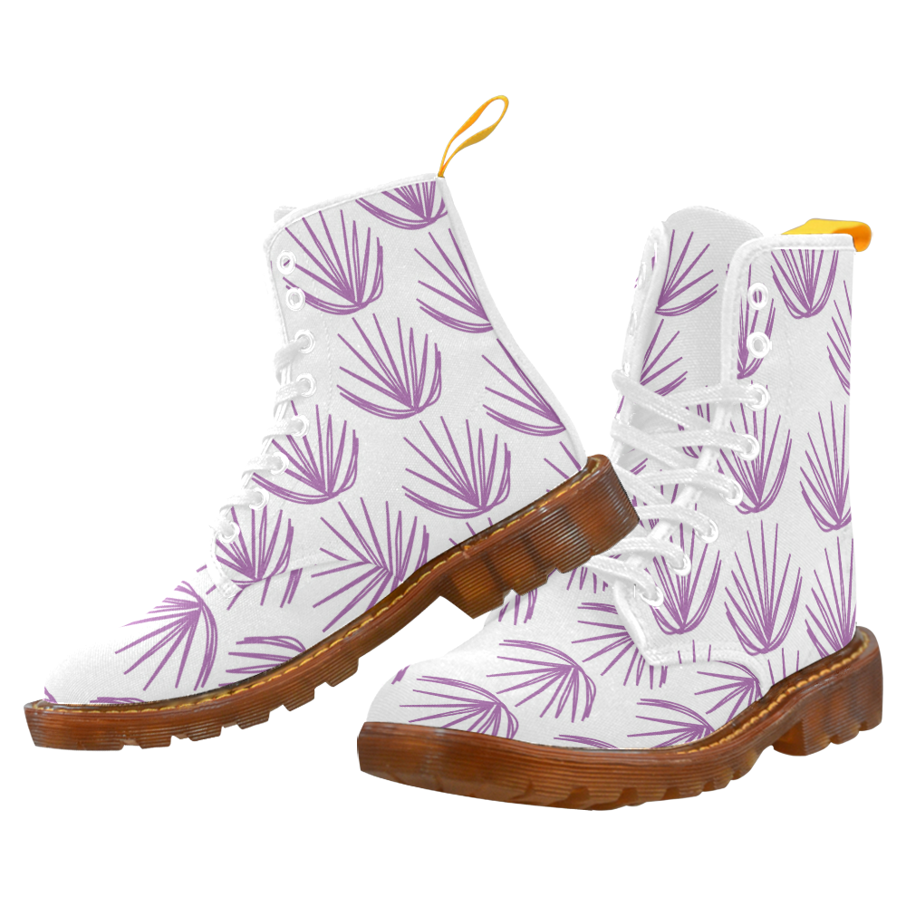Design shoes with Weeds pink white Martin Boots For Men Model 1203H