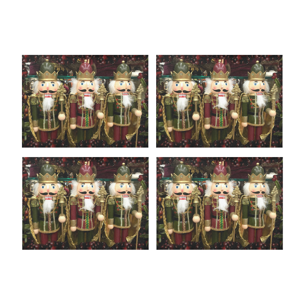 Golden Christmas Nutcrackers Placemat 14’’ x 19’’ (Four Pieces)