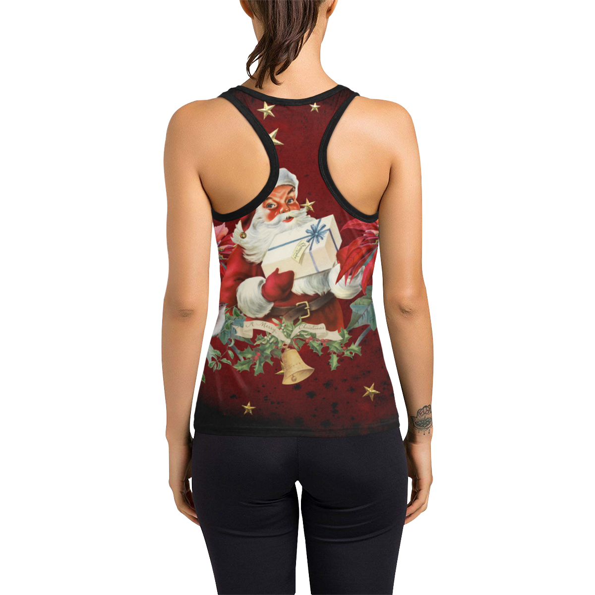 Santa Claus with gifts, vintage Women's Racerback Tank Top (Model T60)