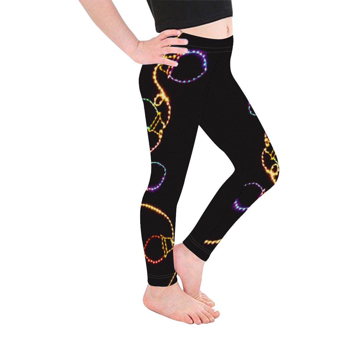 CHRISTMAS LIGHTS Kid's Ankle Length Leggings (Model L06)