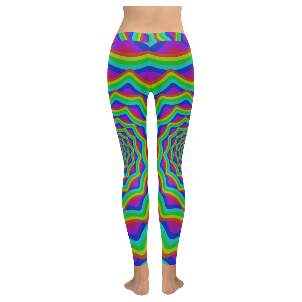 Rainbow shell Women's Low Rise Leggings (Invisible Stitch) (Model L05)