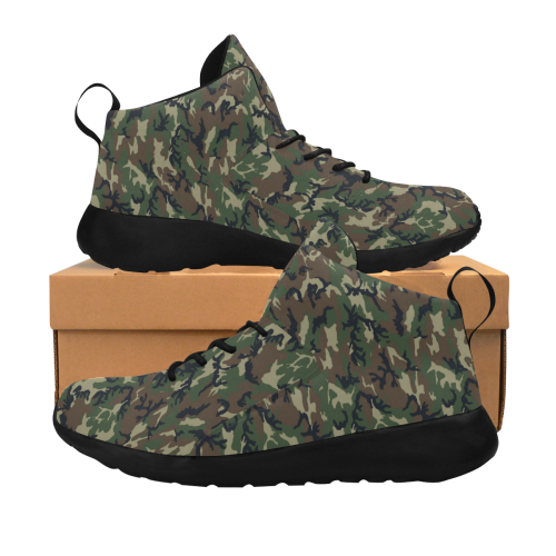 Woodland Forest Green Camouflage Men's Chukka Training Shoes (Model 57502)