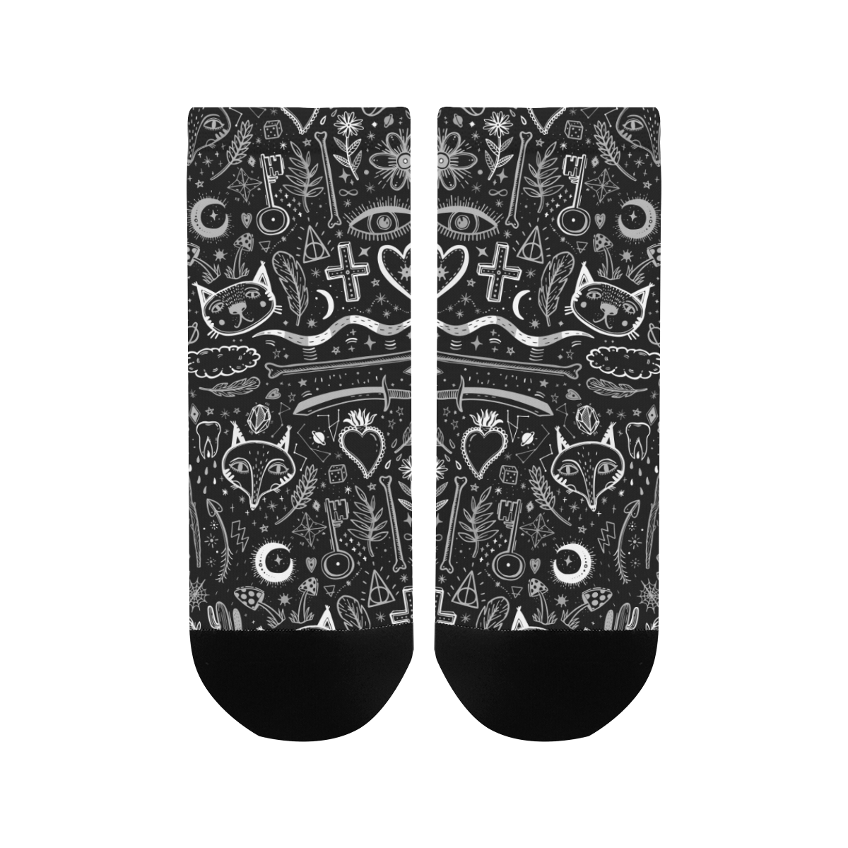 Funny Nature Of Life Sketchnotes Pattern 4 Women's Ankle Socks