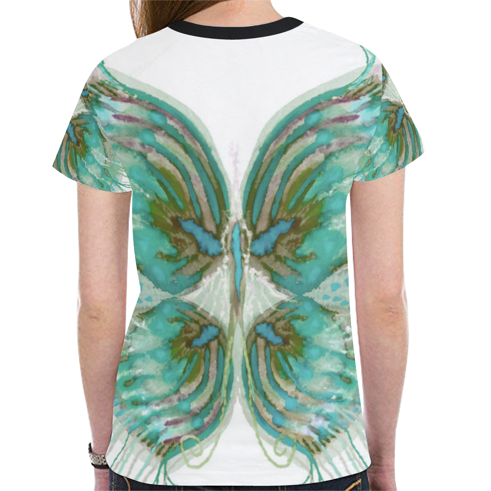 papillon1-7 New All Over Print T-shirt for Women (Model T45)