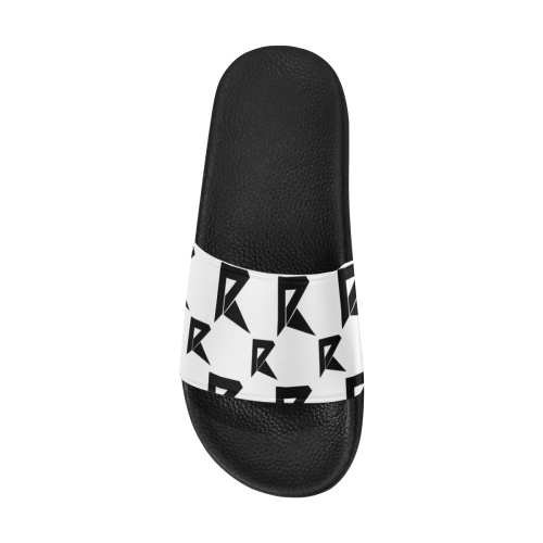 Black & White Pattern Slide Men's Slide Sandals (Model 057)