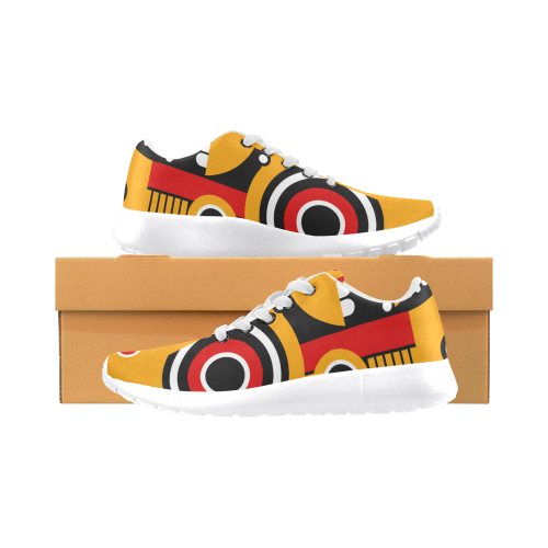 Red Yellow Tiki Tribal Women's Running Shoes/Large Size (Model 020)
