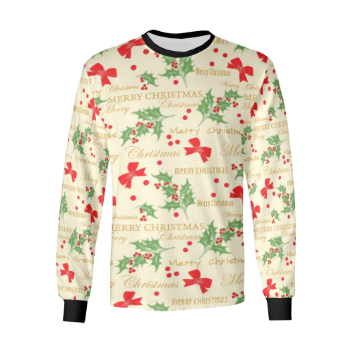 Bows Mistletoe Christmas Kids' All Over Print Long Sleeve T-shirt (Model T51)