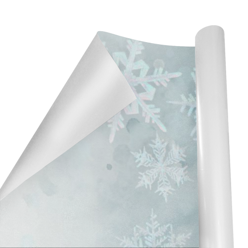 Snowflakes White and blue, Christmas Gift Wrapping Paper 58"x 23" (5 Rolls)