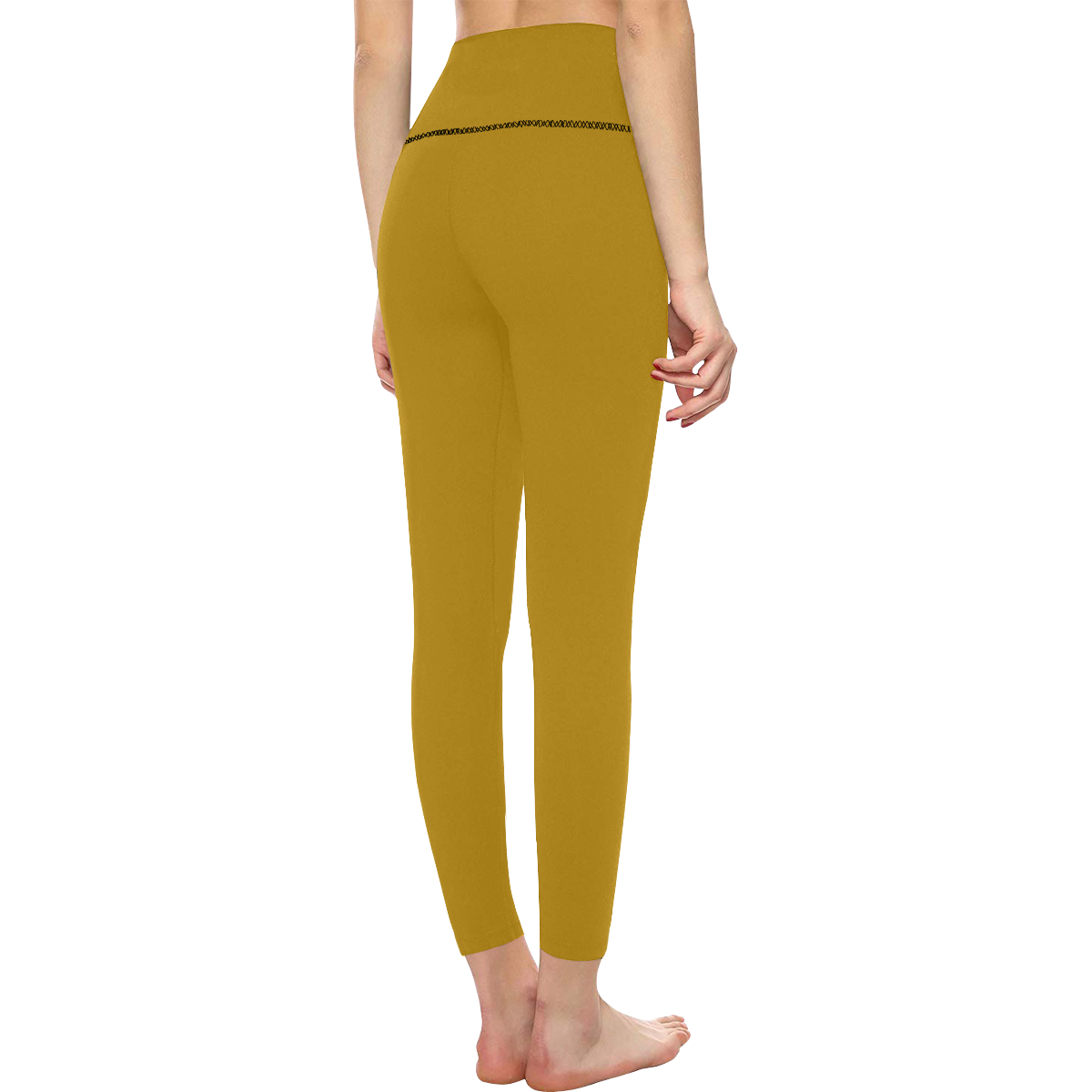 color dark goldenrod Women's All Over Print High-Waisted Leggings (Model L36)