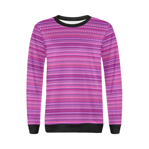 Multicolored wavy pattern All Over Print Crewneck Sweatshirt for Women (Model H18)