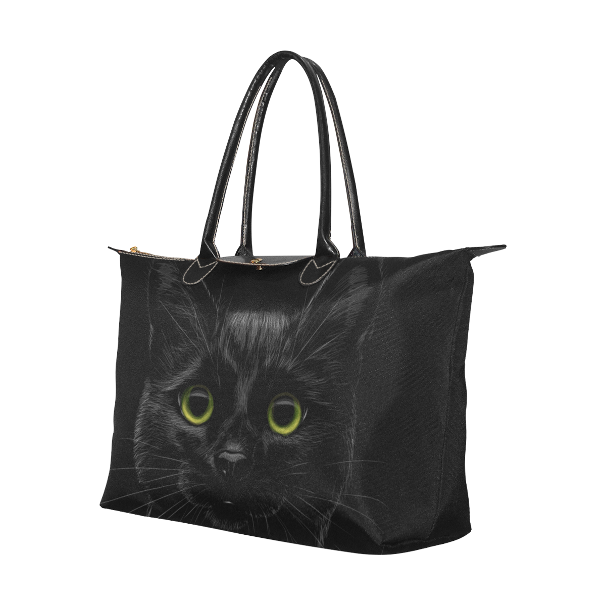 Black Cat Single-Shoulder Lady Handbag (Model 1714)