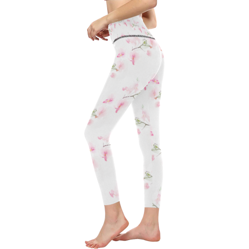 Pattern Orchidées Women's All Over Print High-Waisted Leggings (Model L36)