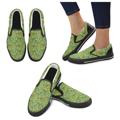 Teenage Mutant Ninja Turtles (TMNT) Women's Slip-on Canvas Shoes/Large Size (Model 019)
