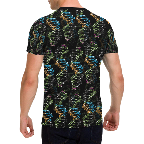 DNA pattern - Biology - Scientist Men's All Over Print T-Shirt with Chest Pocket (Model T56)