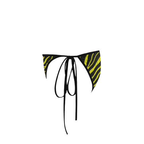 Ripped SpaceTime Stripes - Yellow Custom Bikini Swimsuit Bottom