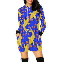 KOI FISH 5 All Over Print Hoodie Mini Dress (Model H27)