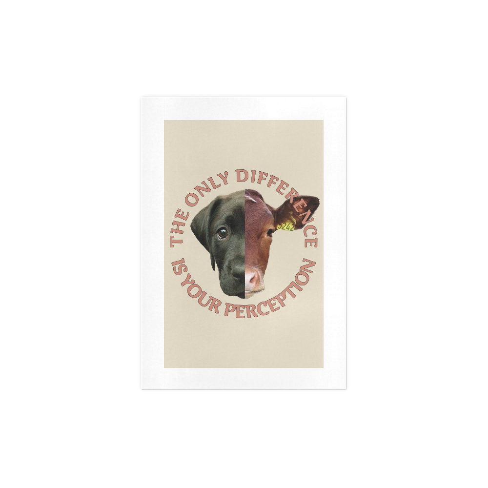 Vegan Cow and Dog Design with Slogan Art Print 7‘’x10‘’