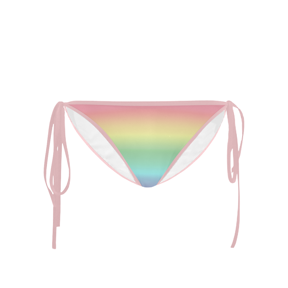 Pastel Rainbow Custom Bikini Swimsuit Bottom