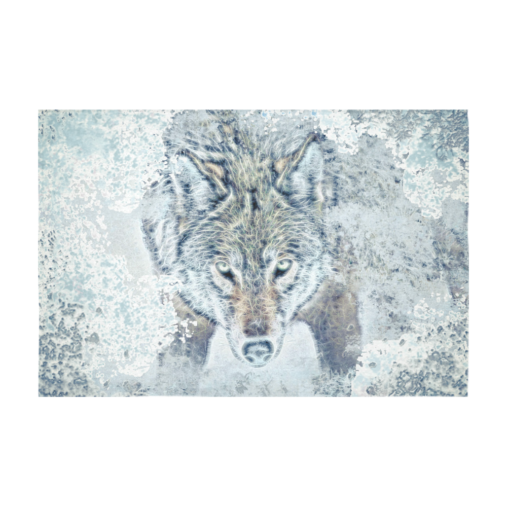 Snow Wolf Cotton Linen Tablecloth 60" x 90"