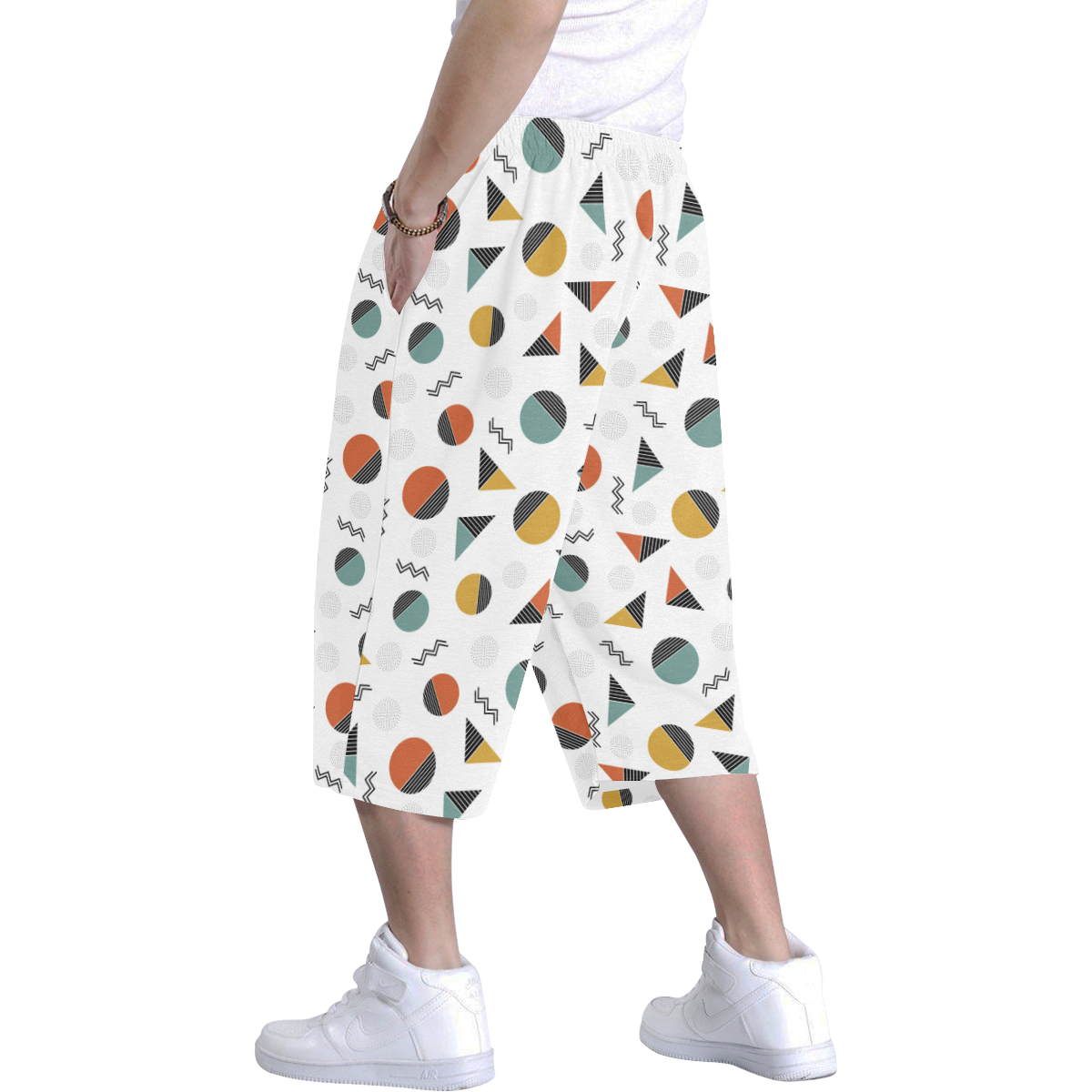 Geo Cutting Shapes Men's All Over Print Baggy Shorts (Model L37)