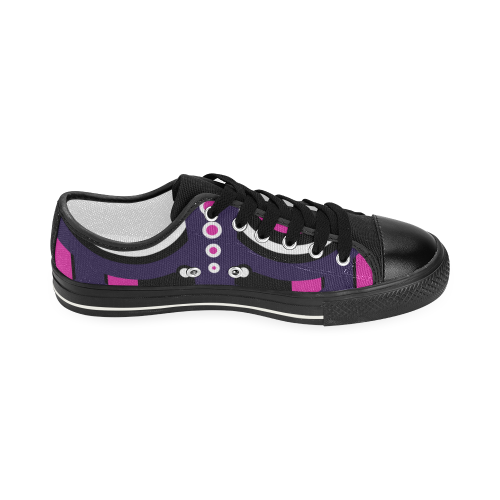 Pink Purple Tiki Tribal Women's Classic Canvas Shoes (Model 018)